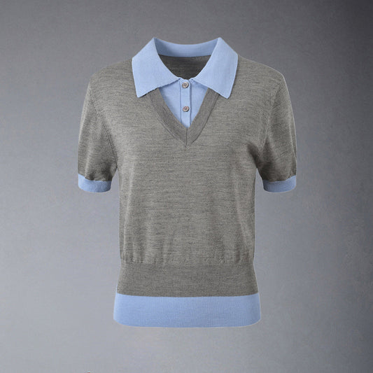 MR.TOM  Women Ribbon POLO shirt